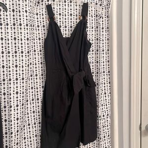 The Limited- Black Linen Wrap Dress